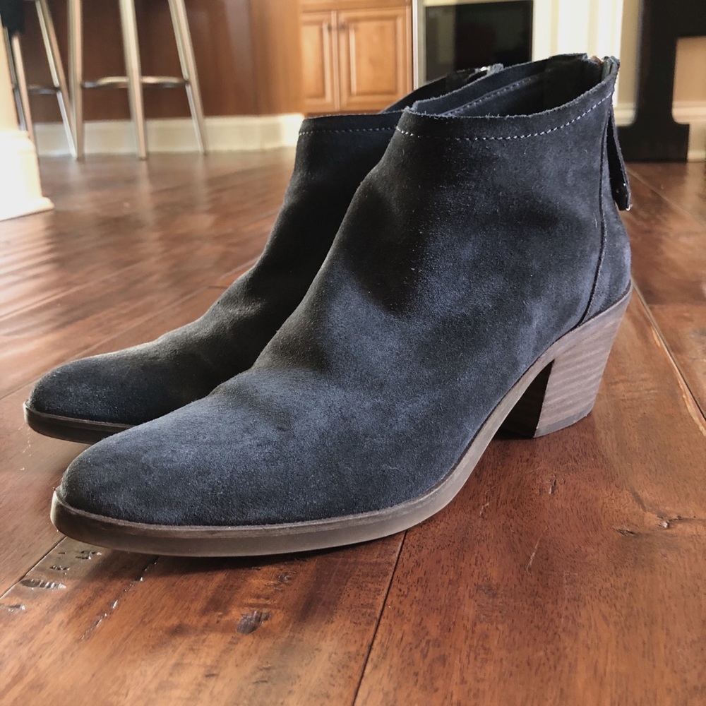 Gray suede Dolce Vita booties